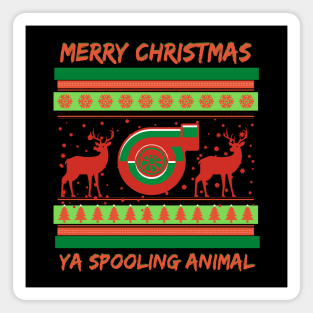 Merry Christmas Ya Spooling Animal Magnet